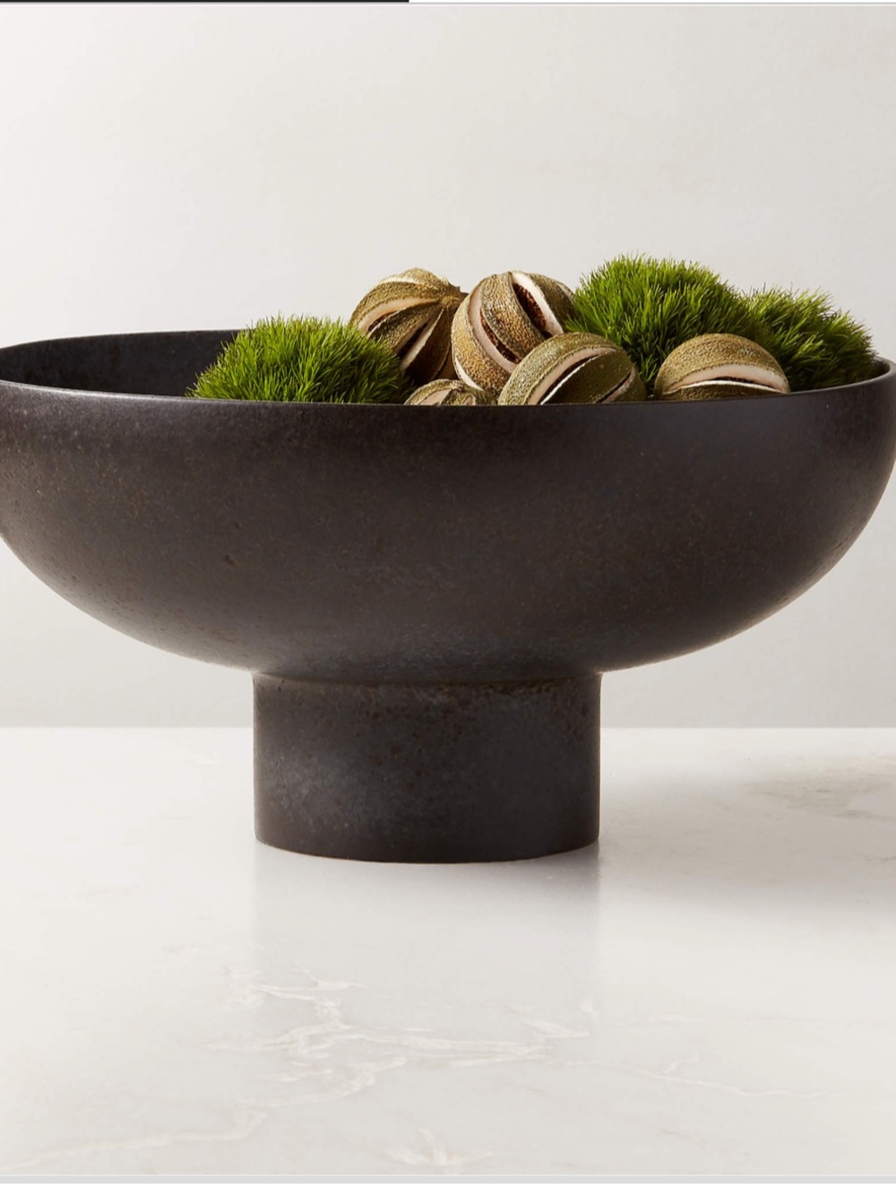 CB2 Black Ceramic Pedestal Bowl